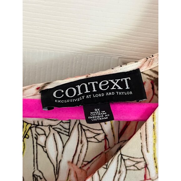 Lord & Taylor Context Pink Floral Sleeveless Round Neck Blouse Size 3X - Picture 4 of 8